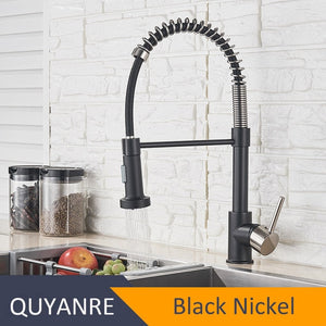 Quyanre Matte Black Kitchen Sink Faucet Pull Down Kitchen Faucet Single Handle Mixer Tap 360 Rotation Torneira Cozinha Mixer Tap