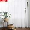 LISM Chiffon White Sheer Curtains For Living Room Tulle Curtain Bedroom Kitchen Window Treatment Finished Voile Drape Decoration