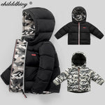 Boys Coats Winter Kids down cotton jacket Childrens' jacket Parka for  Girl Camouflage Wearable on both sides Baby Clothing