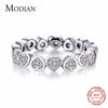 Modian Fashion Classic Cubic Zirconia Jewelry Real 925 sterling silver Love Hearts Ring Eternity Simulated Ring Bands Jewelry