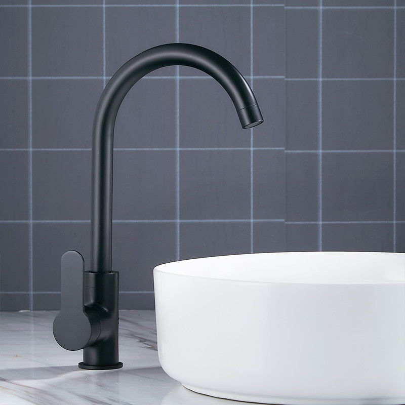 Modern Basin Faucets Black Sink Mixer Taps Kitchen Bathroom Taps Single Lever Faucet Black Basin Mixer