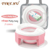 TYRY.HU Baby Pot Portable Silicone Baby Potty  Training Seat 3 in 1 Travel Toilet Seat Foldable Blue Pink Children Potty