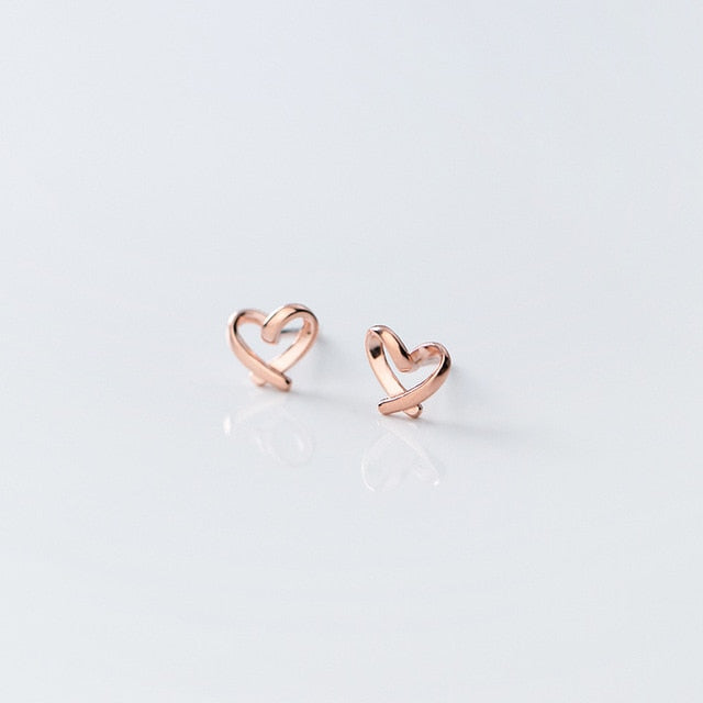 La Monada Real 925 Sterling Silver Stud Earrings For Women Heart Trendy Jewelry Accessories Korean Heart Earrings Silver 925