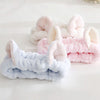 Women Girls Cute Coral Fleece Cat Ears Elastic Headbands Soft Comfortable Wash Face Bath Hairbands Photo Prop Hair Accessories