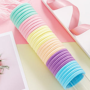 50/100PCS/Set Women Girls 4CM Colorful Nylon Elastic Hair Bands Ponytail Holder Rubber Bands Scrunchie Headband Hair Accessories