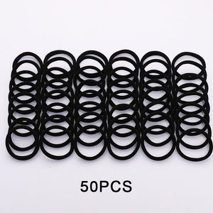 50/100PCS/Set Women Girls 4CM Colorful Nylon Elastic Hair Bands Ponytail Holder Rubber Bands Scrunchie Headband Hair Accessories