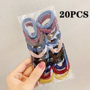 50/100PCS/Set נערות בנות 4CM צבעוניות צבע גומי אלסטי שיער מקוצר זנב סוס בר