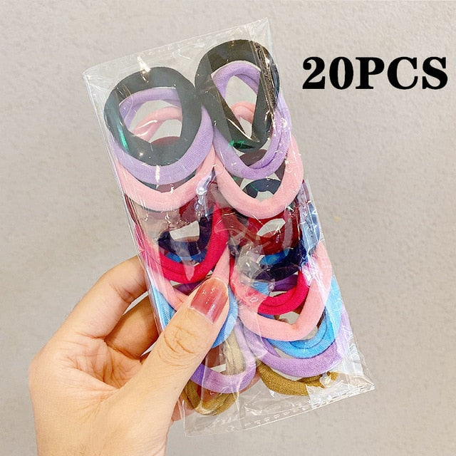 50/100PCS/Set Women Girls 4CM Colorful Nylon Elastic Hair Bands Ponytail Holder Rubber Bands Scrunchie Headband Hair Accessories