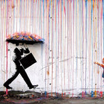 Banksy Graffiti Art Colorful Rain Abstract Canvas Painting Wall Art Posters and Prints Wall Pictures Canvas Home Wall Decoration