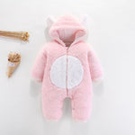 Unisex Baby Rompers Boys Girls Fleece Hooded Winter Fleece Jumpsuit Soft Cute  Cartoon Coats Newborn Infant Bodysuits