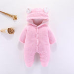 Unisex Baby Rompers Boys Girls Fleece Hooded Winter Fleece Jumpsuit Soft Cute  Cartoon Coats Newborn Infant Bodysuits