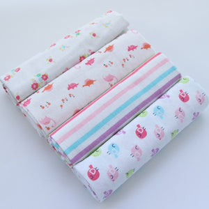 4Pcs/Lot 100% Cotton Flannel Receiving Baby Blanket Soft Muslin Diapers Newborn Swaddle Blanket 76*76CM Baby Blankets Newborn