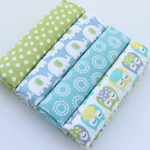 4Pcs/Lot 100% Cotton Flannel Receiving Baby Blanket Soft Muslin Diapers Newborn Swaddle Blanket 76*76CM Baby Blankets Newborn