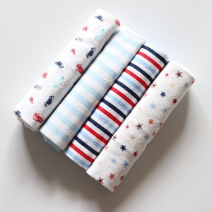 4Pcs/Lot 100% Cotton Flannel Receiving Baby Blanket Soft Muslin Diapers Newborn Swaddle Blanket 76*76CM Baby Blankets Newborn