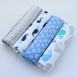 4Pcs/Lot 100% Cotton Flannel Receiving Baby Blanket Soft Muslin Diapers Newborn Swaddle Blanket 76*76CM Baby Blankets Newborn