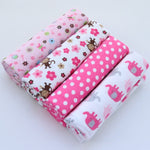 4Pcs/Lot 100% Cotton Flannel Receiving Baby Blanket Soft Muslin Diapers Newborn Swaddle Blanket 76*76CM Baby Blankets Newborn