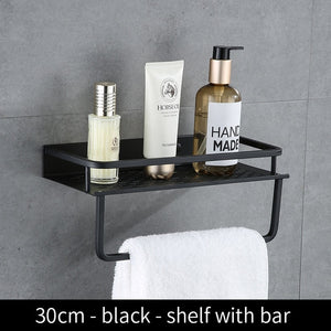 Aluminum Black Bathroom shelf bath shower Basket Shelves Bathroom shelf Wall shampoo storage shelf rack Accessories