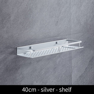 Aluminum Black Bathroom shelf bath shower Basket Shelves Bathroom shelf Wall shampoo storage shelf rack Accessories