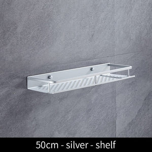 Aluminum Black Bathroom shelf bath shower Basket Shelves Bathroom shelf Wall shampoo storage shelf rack Accessories