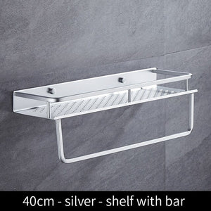 Aluminum Black Bathroom shelf bath shower Basket Shelves Bathroom shelf Wall shampoo storage shelf rack Accessories