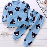 2020 2pcs Baby Boy Girls Underwear Set Plus Velvet Thickening Pajamas Thermal Underwear Winter Boy Cartoon Clothing Suit BB0