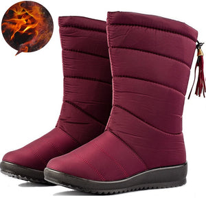 Winter Women Boots Ankle Boots Down Snow Boots Waterproof Tassel Winter Shoes Women Warm Fur Black Boots Female Botas Mujer