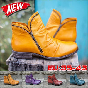 Women Boots 2020 Spring Genuine Leather Female Short Boots Suede Women Booties British Zipper Retro Trend Women Naked Boots