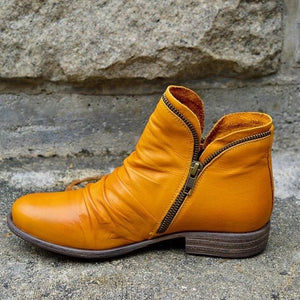 Women Boots 2020 Spring Genuine Leather Female Short Boots Suede Women Booties British Zipper Retro Trend Women Naked Boots