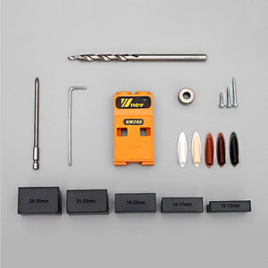 Pocket Hole Jig Kit System Woodworking Inclined Hole Locator Puncher Locator w/ Step Drill Bit & Accessories