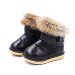 CUZULLAA Kids Snow Boots for Girls Boys Winter Boots Baby Rabbit Fur Warm Plush Winter Shoes Children Warm Cotton Shoes Boots