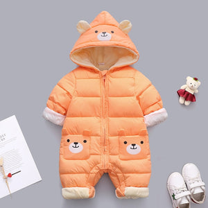 2020 New born Panda Baby clothes Winter Hooded Rompers Thick Cotton Warm Outfit Jumpsuit Overalls Snowsuit Children Boy Clothing