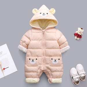 2020 New born Panda Baby clothes Winter Hooded Rompers Thick Cotton Warm Outfit Jumpsuit Overalls Snowsuit Children Boy Clothing