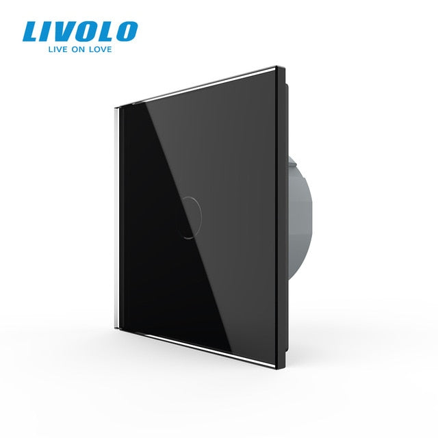 Livolo luxury Wall Touch Sensor Switch,EU Standard Light Switch,Crystal Glass switch power,1Gang 1Way Switch,220-250,C701-1/2/5