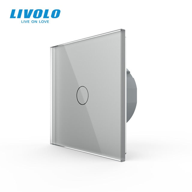Livolo luxury Wall Touch Sensor Switch,EU Standard Light Switch,Crystal Glass switch power,1Gang 1Way Switch,220-250,C701-1/2/5