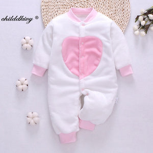 Newborn Baby Winter Clothes cute Infant Girls Outwear clothes Jumpsuit for boys soft fleece warm New born Rompers 0-12 Month