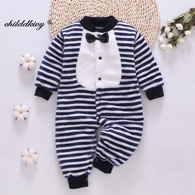 Newborn Baby Winter Clothes cute Infant Girls Outwear clothes Jumpsuit for boys soft fleece warm New born Rompers 0-12 Month