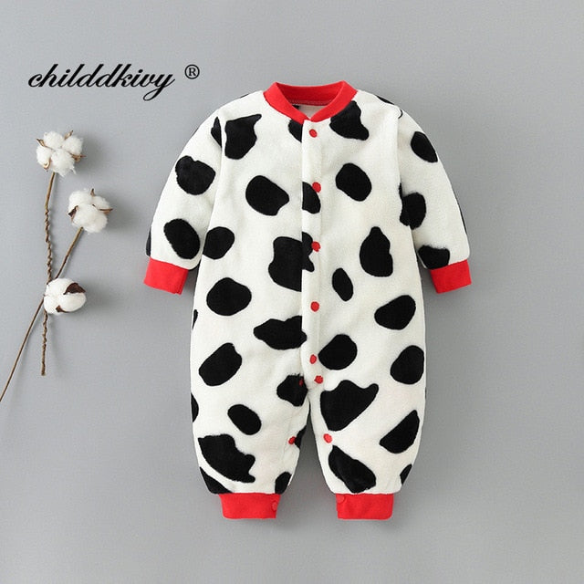 Newborn Baby Winter Clothes cute Infant Girls Outwear clothes Jumpsuit for boys soft fleece warm New born Rompers 0-12 Month