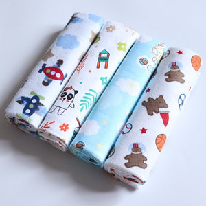 4Pcs/Lot 100% Cotton Flannel Receiving Baby Blanket Soft Muslin Diapers Newborn Swaddle Blanket 76*76CM Baby Blankets Newborn