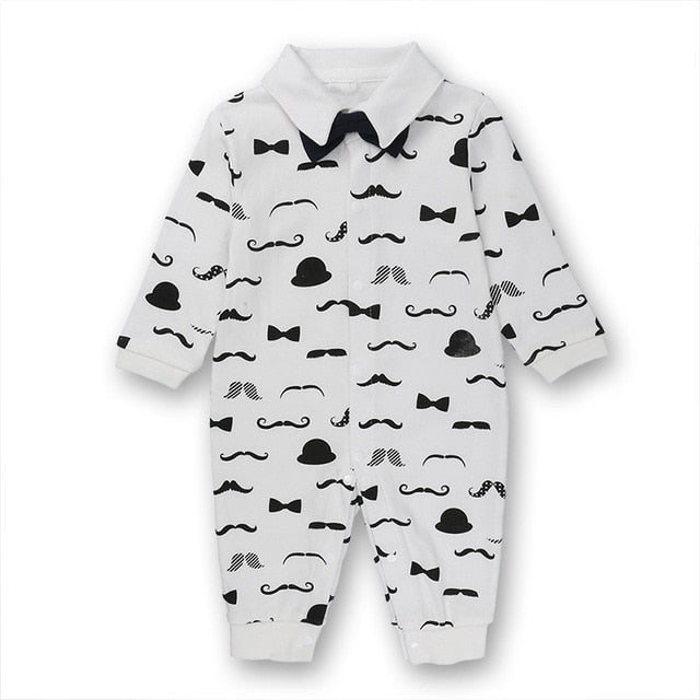 Newborn Baby Boy Girl Romper 2020 Fall Long Sleeves Bowtie Style Bebe Clothes Little Gentle Man Penguin Infant Babe Jumpsuits