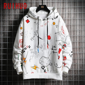 RUIHUO 2020 Autumn Harajuku Hoodie Men Clothing Men's Hoodies Hip Hop Male Sweatshirt Japanese Streetwear M-5XL