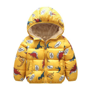 Kids Cotton Clothing Thickened Down Girls Jacket Baby Winter Warm Clothes Kids Autumn Zipper Clothing With Hooded Boys Outwear