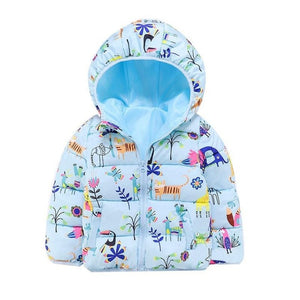 Kids Cotton Clothing Thickened Down Girls Jacket Baby Winter Warm Clothes Kids Autumn Zipper Clothing With Hooded Boys Outwear