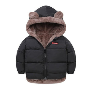 Kids Cotton Clothing Thickened Down Girls Jacket Baby Winter Warm Clothes Kids Autumn Zipper Clothing With Hooded Boys Outwear