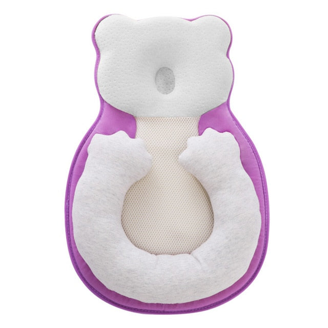 Cartoon Baby Head Shaping Pillow Portable Baby Cribs Anti Roll Memory Foam Sleeping Cushion Household Infants Sleep Care Props