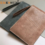 XMESSUN 2020 New Customized Letters Python Leather Clutch Handbag Women Laptop Bag For Macbook Pouch Bag With Wristlet