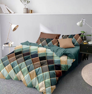 Jane Spinning Geometric Print Bedding Set Queen Comforter Bedding Set King Size Double Bedding Cover Bed Linen Stain RR55#