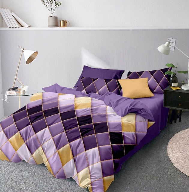 Jane Spinning Geometric Print Bedding Set Queen Comforter Bedding Set King Size Double Bedding Cover Bed Linen Stain RR55#