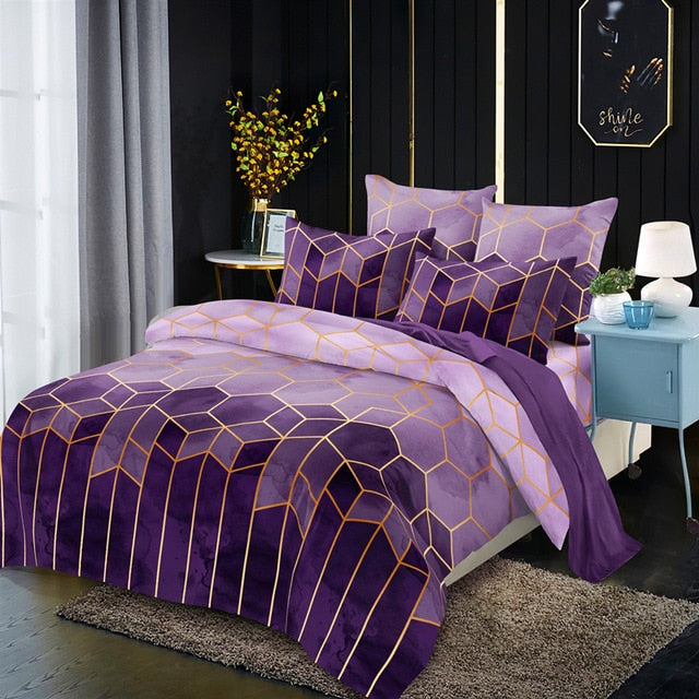 Jane Spinning Geometric Print Bedding Set Queen Comforter Bedding Set King Size Double Bedding Cover Bed Linen Stain RR55#