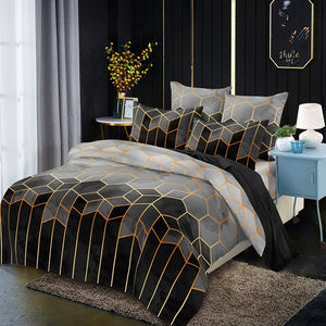 Jane Spinning Geometric Print Bedding Set Queen Comforter Bedding Set King Size Double Bedding Cover Bed Linen Stain RR55#