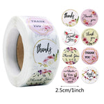 500pcs/roll 1inch Labels Paper Thank You Stickers Seal Sticker for Package Stationery Sticker Thanks Christmas Wedding Decor